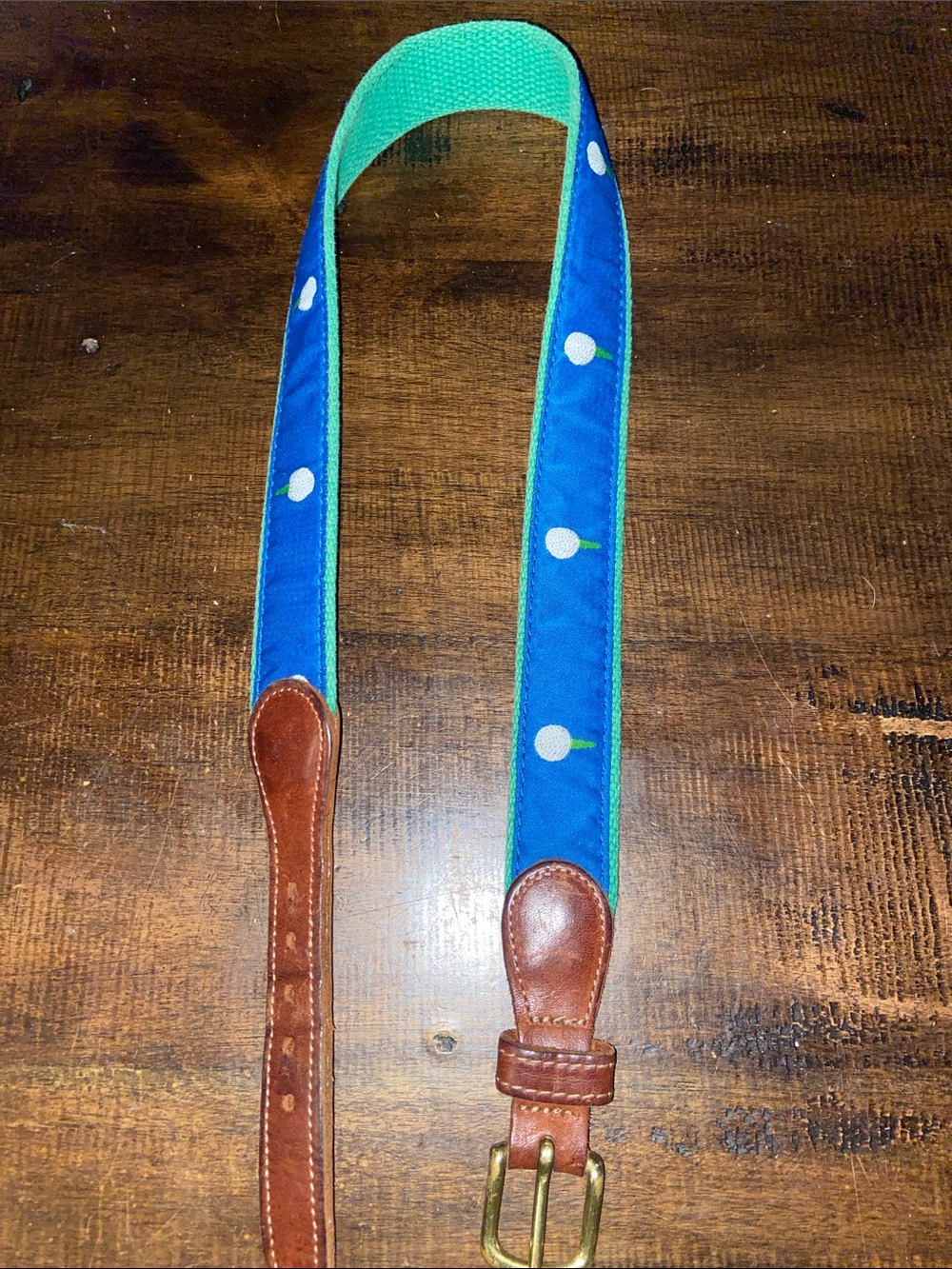 J. Bailey buddy belt print Kids Blue and Green golf Belt size 26